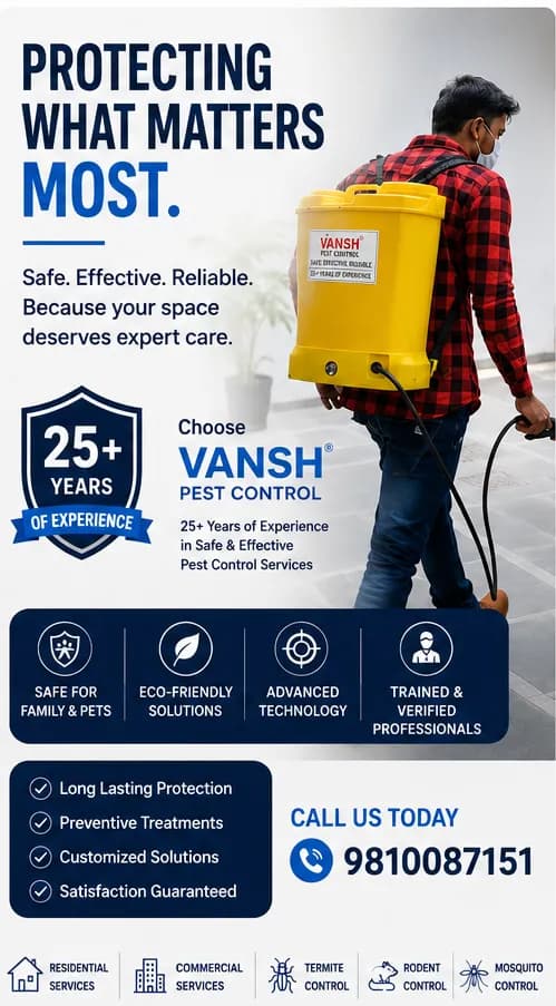 Vansh Pest Control certified technician applying targeted low-odour formulation
