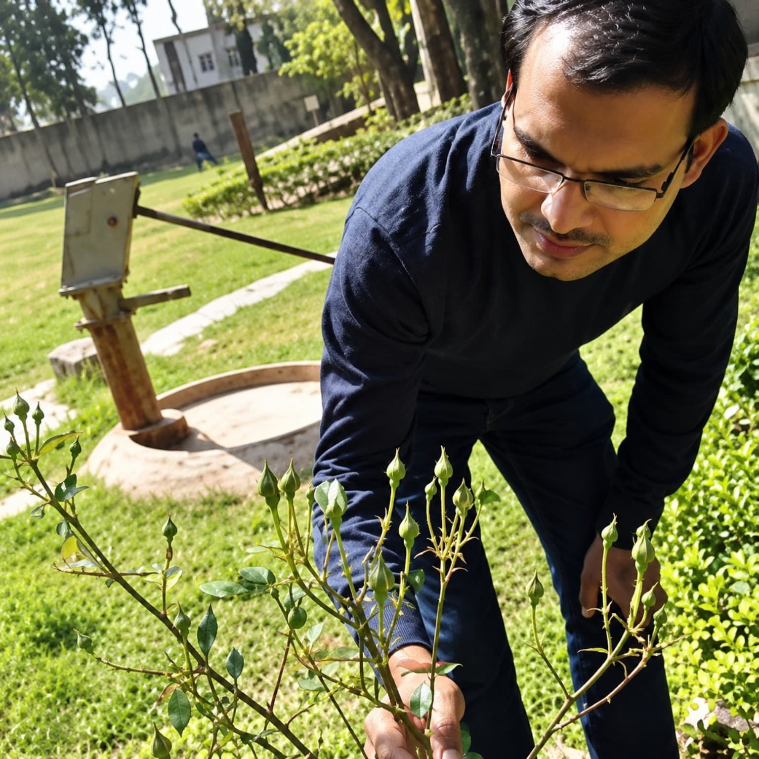 Vansh Pest Control field inspection during horticulture treatment