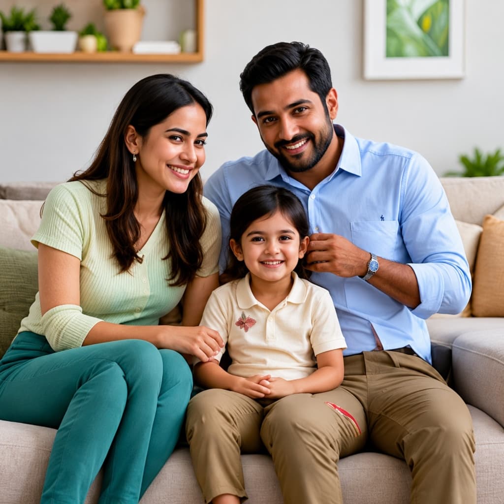 Family relaxing in a safe, healthy and pest-free home environment