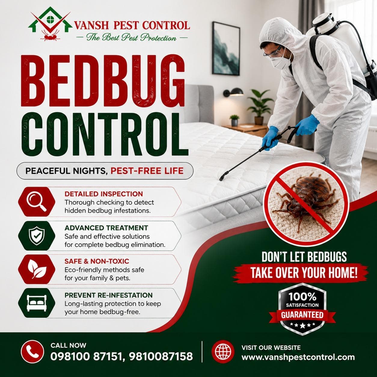 Bed Bug Control service poster — Vansh Pest Control