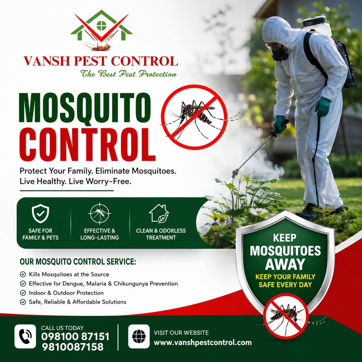 Mosquito Control service poster — Vansh Pest Control