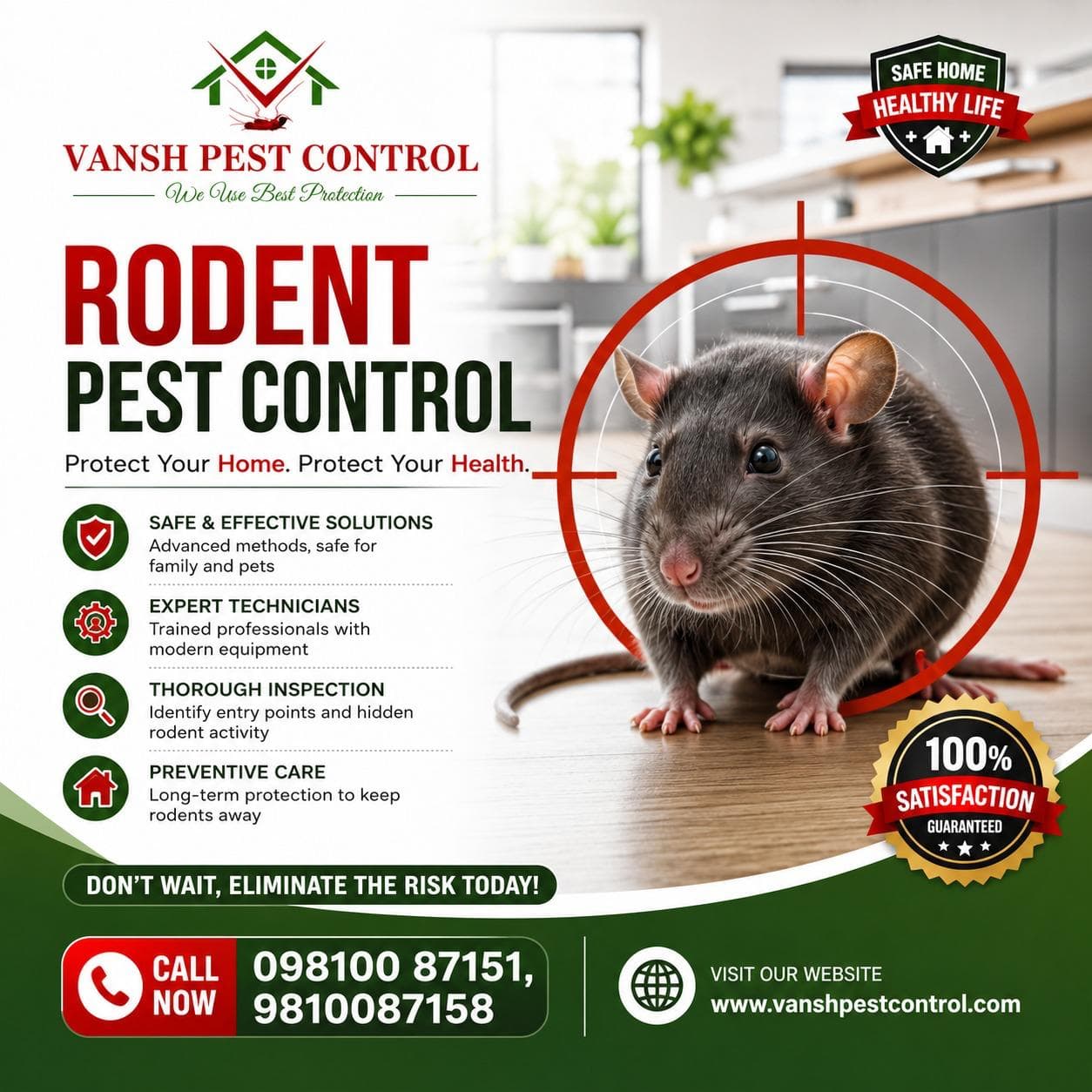 Rodent Control service poster — Vansh Pest Control