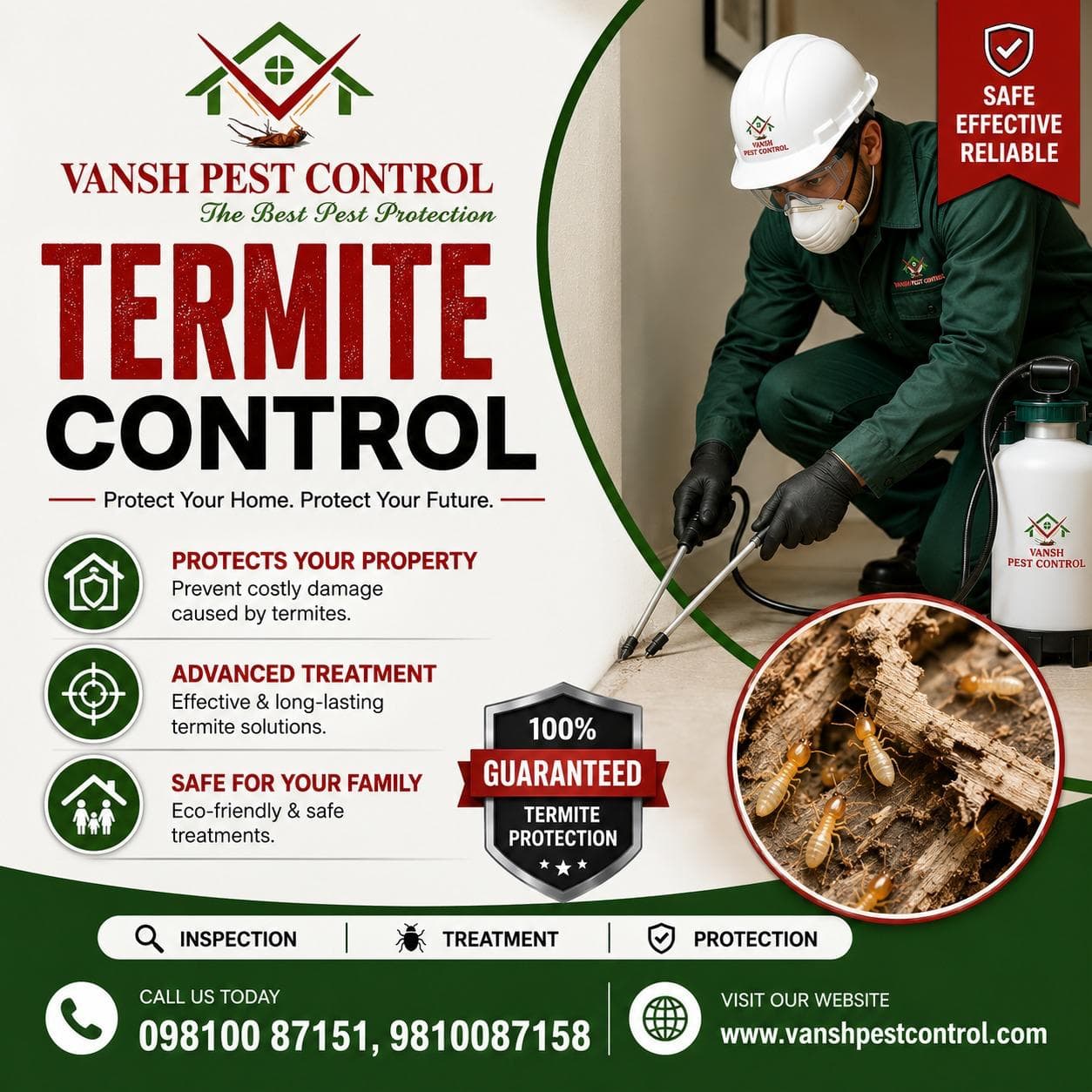 Termite Control service poster — Vansh Pest Control